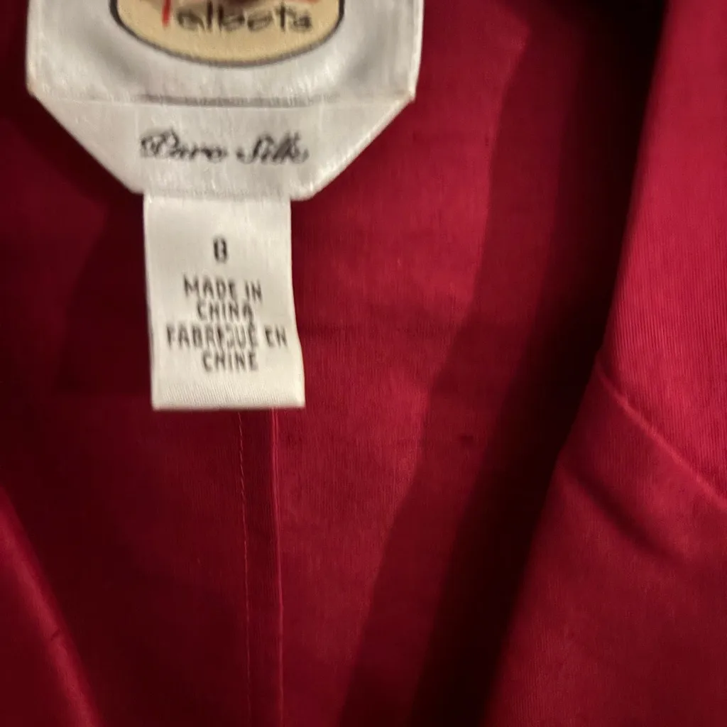 Talbots pure silk blouse‎ jacket. Size 8 - Image 2