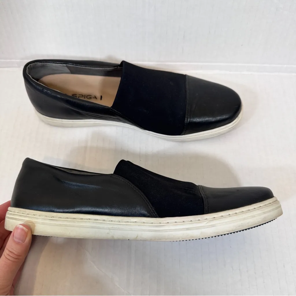 Via Spiga Black Suede Leather Slip On Sneakers Womens 9 Fall Classic Shoes - Image 6