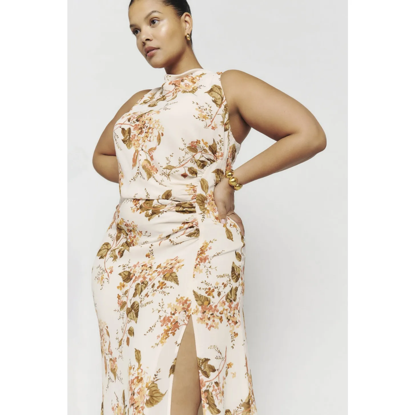 NWT Reformation Senna Floral Maxi Dress in Bella Cream - Image 2