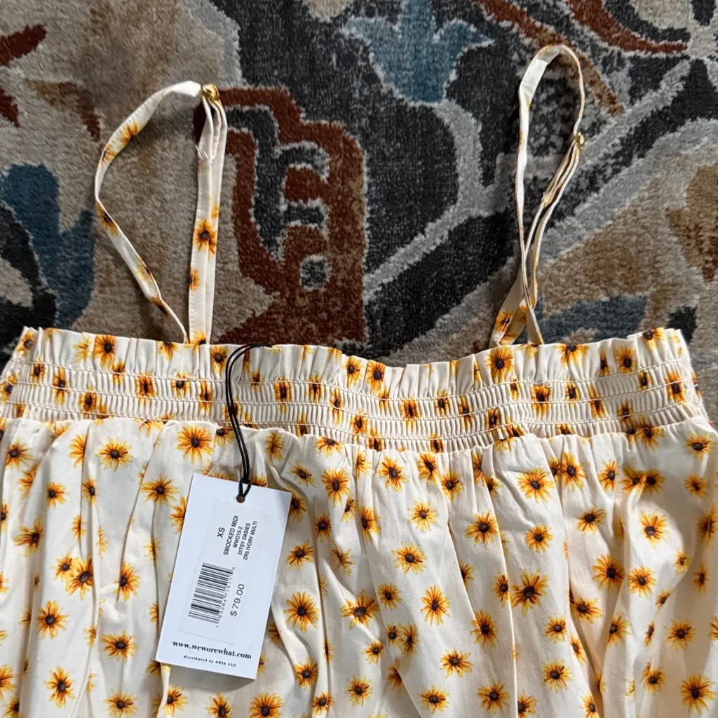 Who What Wear Cream and Brown Floral Maxi Skirt - Image 4