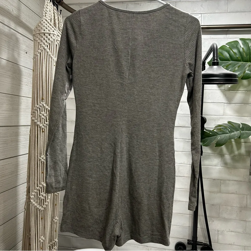 Heather Gray SHEIN Lounge Bodysuit romper onesie XS - Image 2