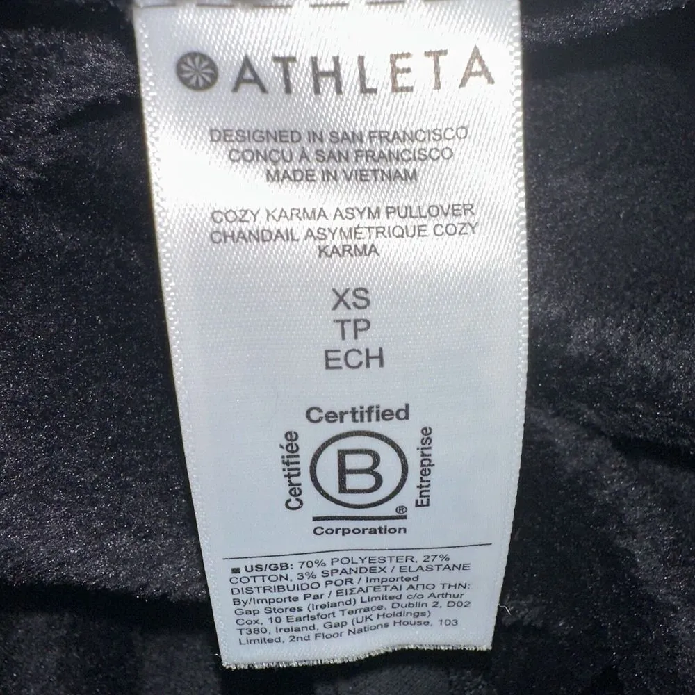 Athleta Women's Cozy Karma Asym Pullover Size XS Color Black Extra Small‎ - Image 8