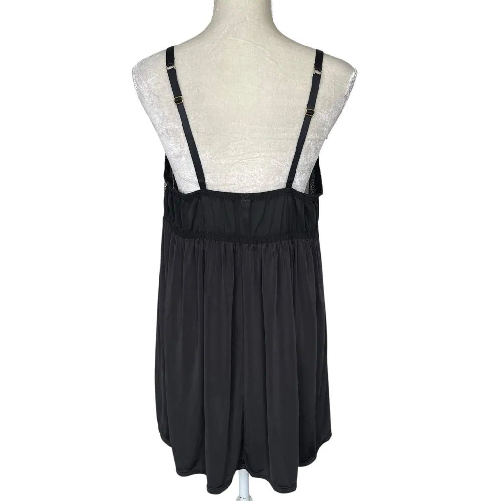 Cacique Chemise Nightie Babydoll Lingerie Women’s Size 18/20 Black Gold Floral - Image 4