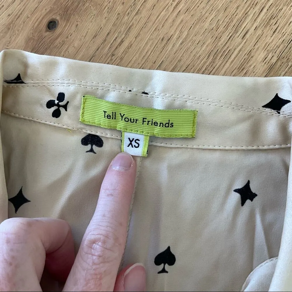 Revolve - Tell Your Friends Dolman Silk Shirt in Plaisantin Cream & Black - Image 4