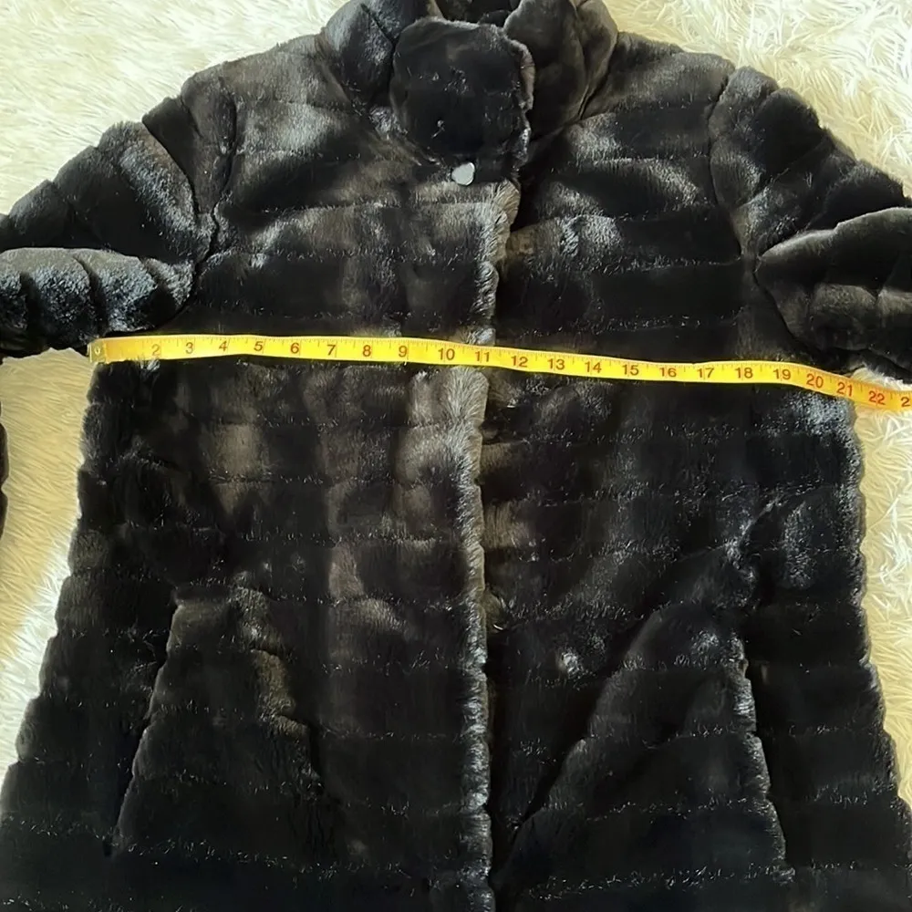 GALLERY New York Women’s Faux Fur Swing button down Jacket black size Small - Image 8