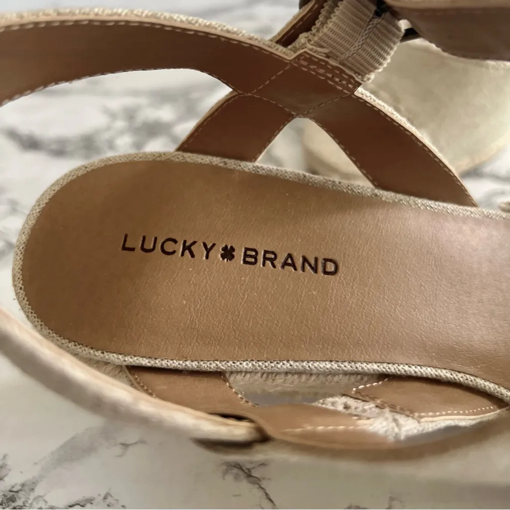 Lucky Brand Mindra Beige Espadrille Wedge Sandal NWOT 10W - Image 13