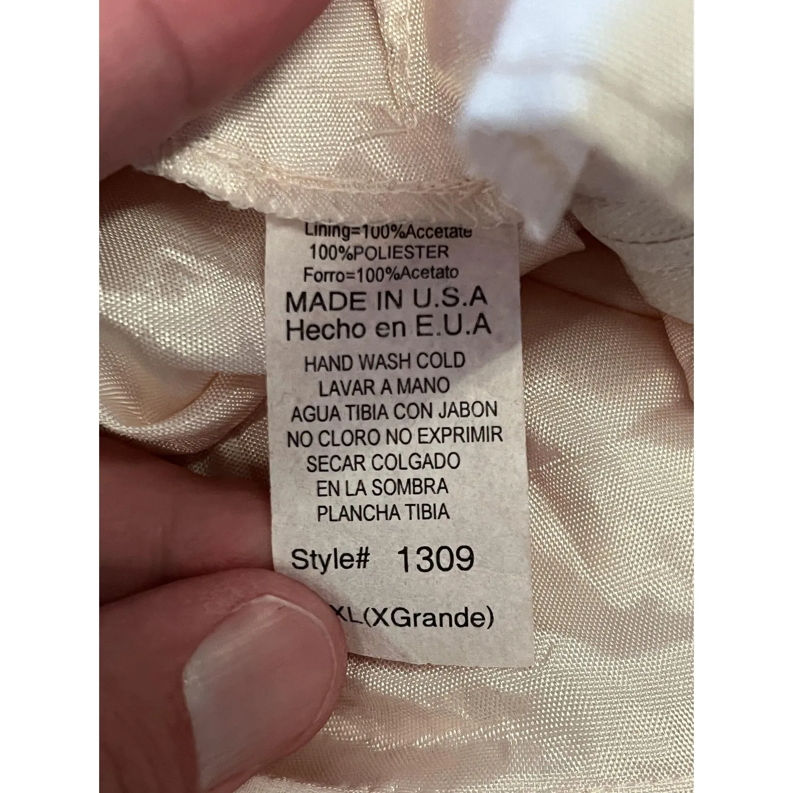 Strapless Tiered Ruffle Dress Womens XL Party Formal Made In USA 1309 - Image 5