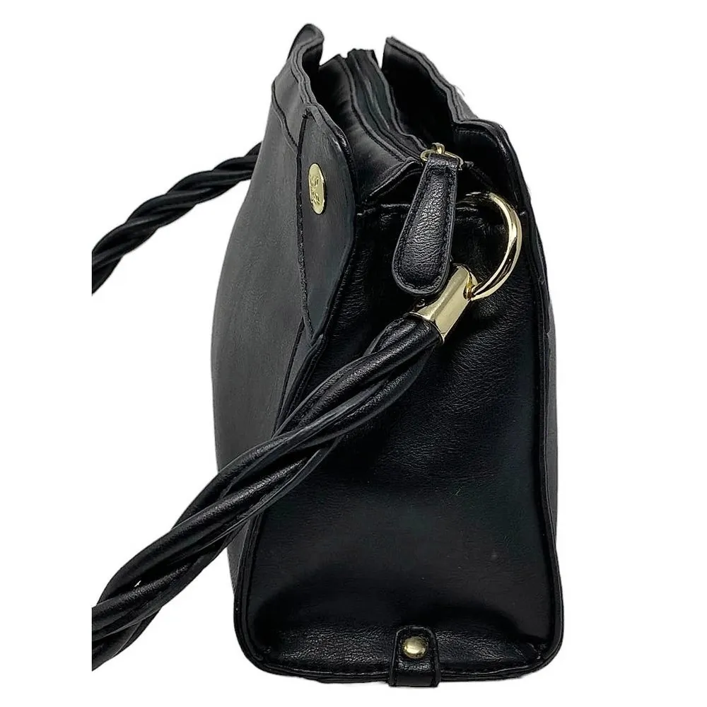 RELIC Women's Black Shoulder Bag Purse ~ Braided Handle Strap - Image 6