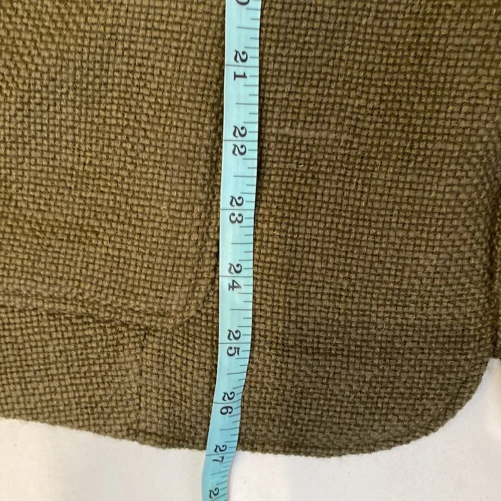 J. Jill Green Woven Blazer Jacket Button Closure EUC Sz MP Wool Green Women’s - Image 12