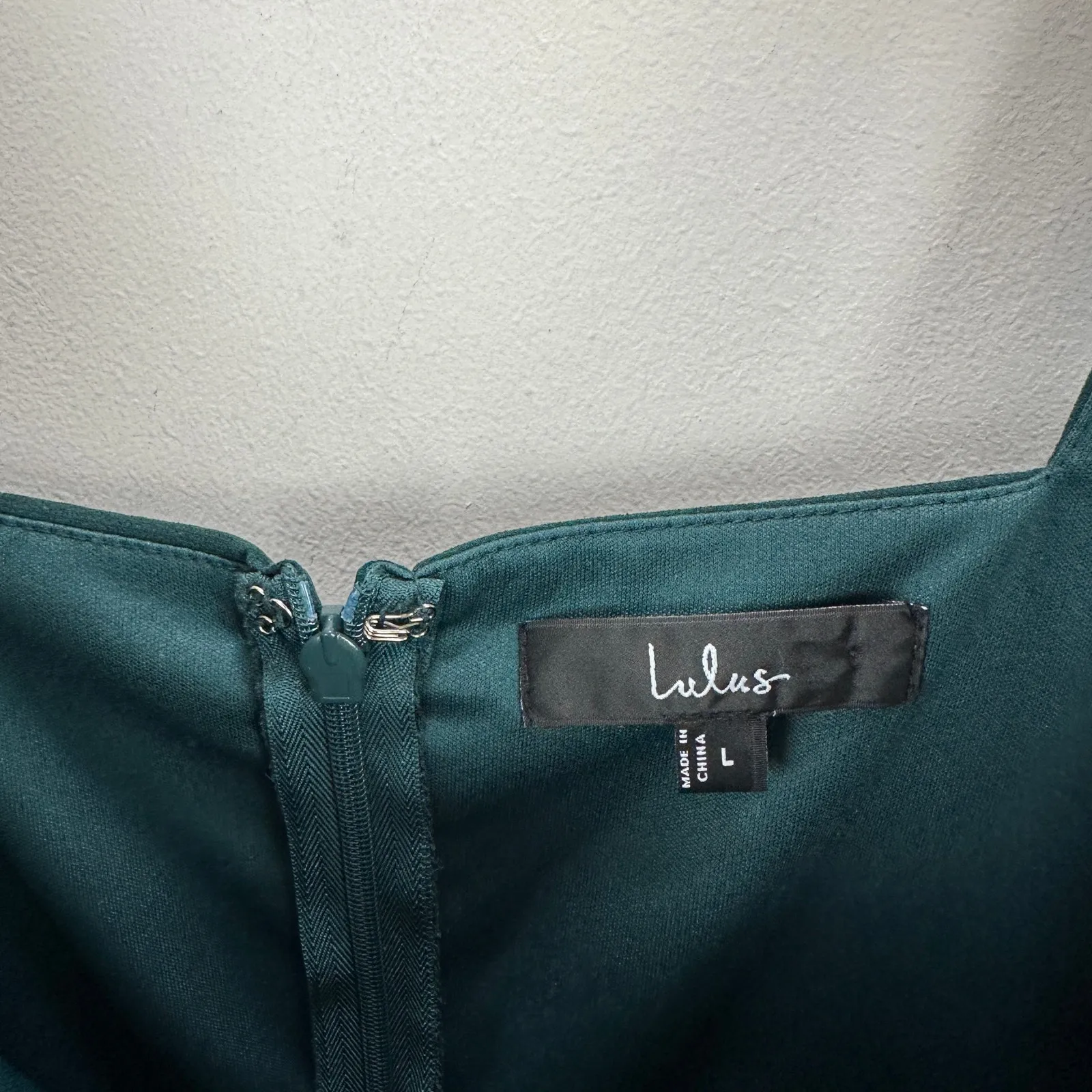 NEW Lulus Glamorous Disposition Emerald Green Ruched Maxi Dress Formal Large - Image 8