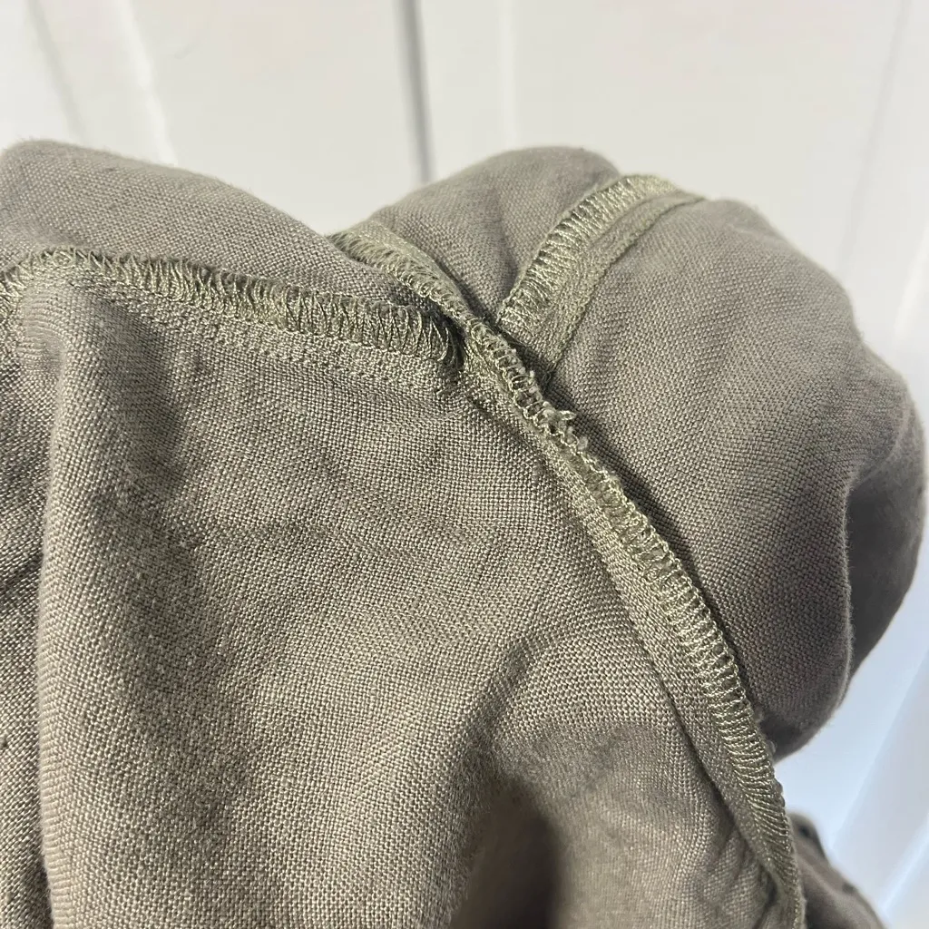 J Jill Pure Jill Garment dyed Olive green Linen petite shorts size XS - Image 5