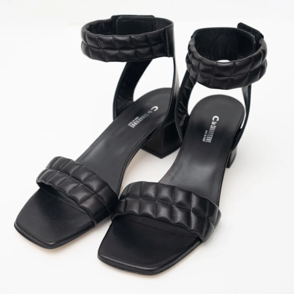 La Canadienne Rover Quilted Puffy Leather Sandal Black Size 9.5 - Image 12