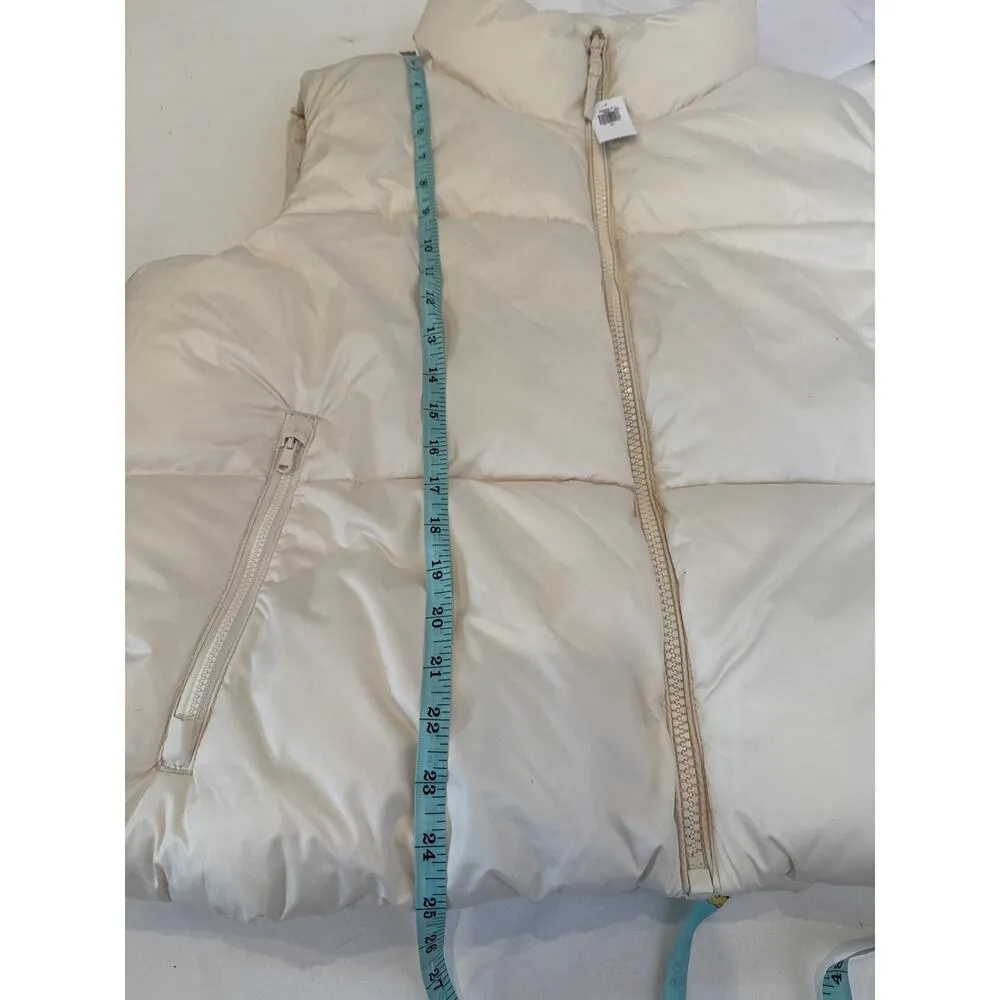 Old Navy Cream Quilted Puffer Vest Zip Up NWT Sz XL Women’s Water Resistant - Image 10