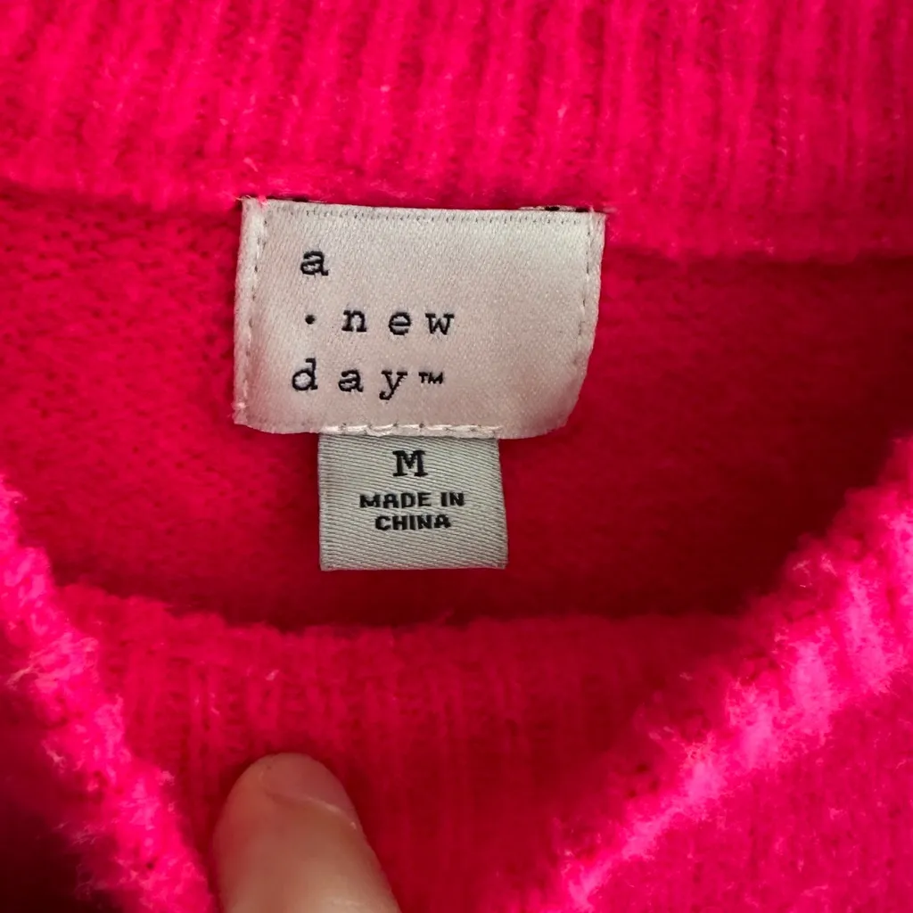 Women's Crewneck Tunic Pullover Sweater - A New Day™ Pink, Size Medium - Image 10