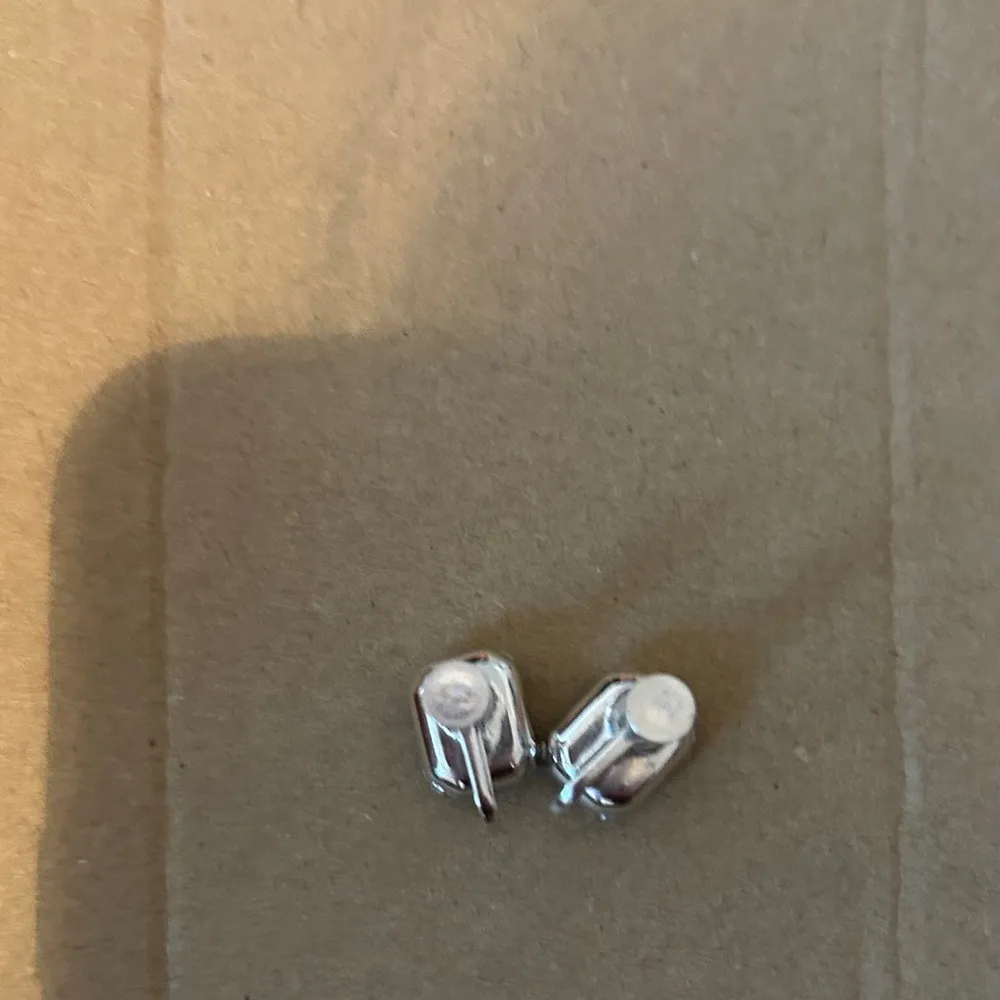 Vintage Screw Back‎ Earrings Emerald Cut With Clear Glass Silver - Image 3