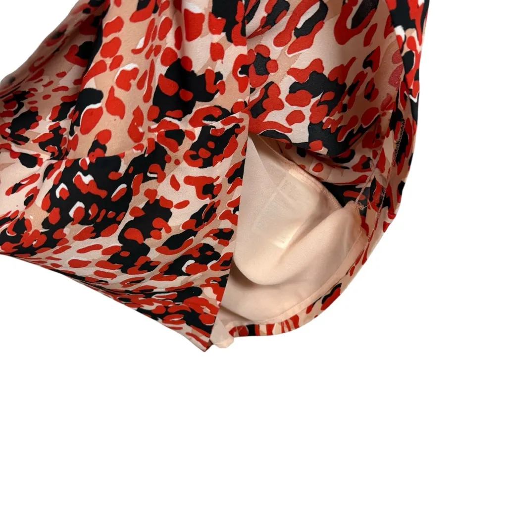 H&M Women’s Abstract Animal Print Trapeze Swing Dress Red/Peach Size 4 - Image 6