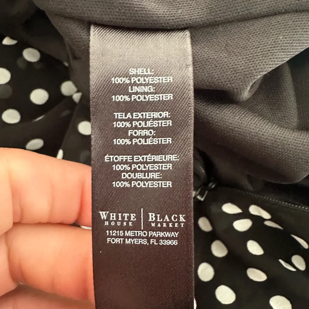 White House Black Market Black and White Dot Dress - Image 4