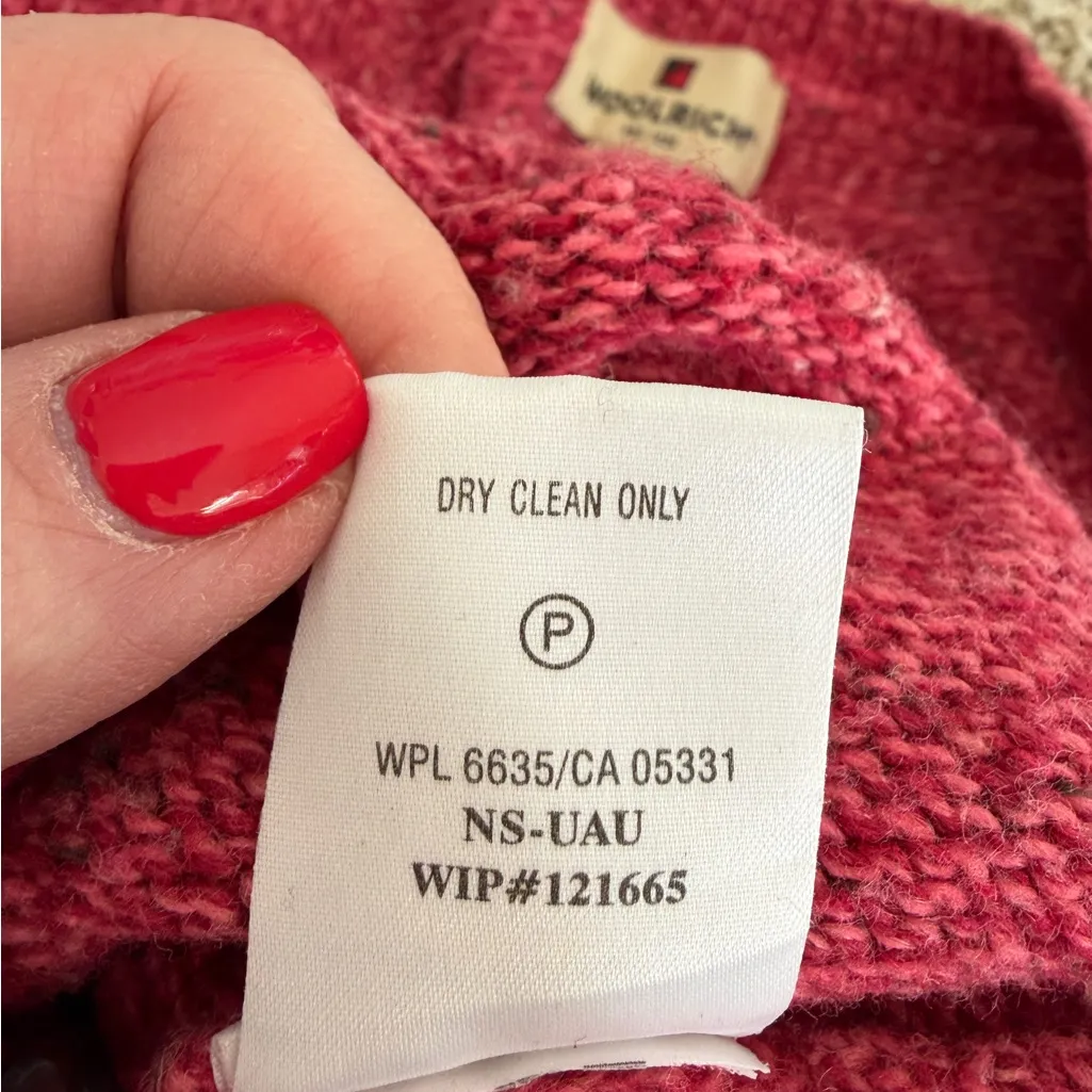 Woolrich Pullover Sweater Size Large Petite Raspberry Heather Ramie Wool U4 - Image 6