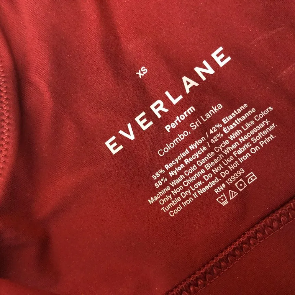 Everlane The Perform Bra Sports Bra Activewear Stretch Dark Red XS - Image 4