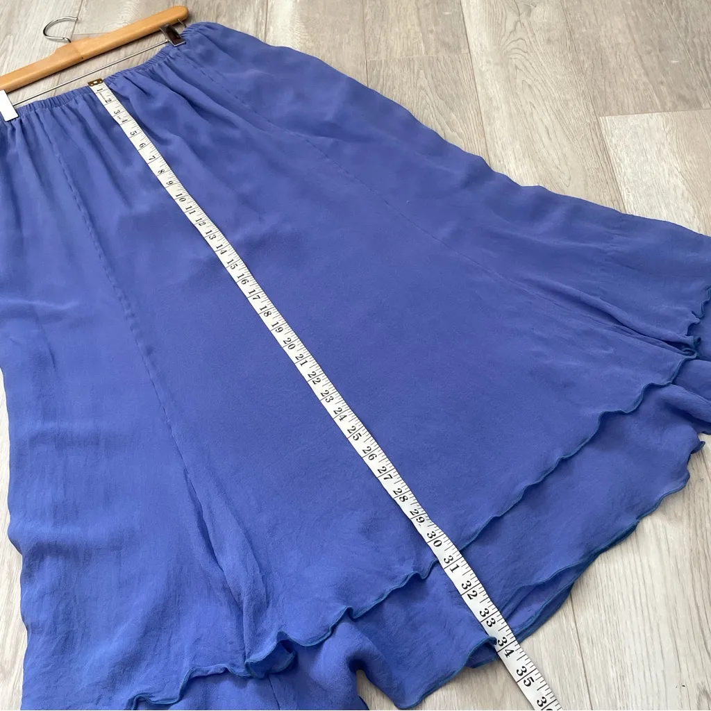 Vintage Silk Skirt layered maxi womens Purple (size 1x) romantic minimalist 90s - Image 6