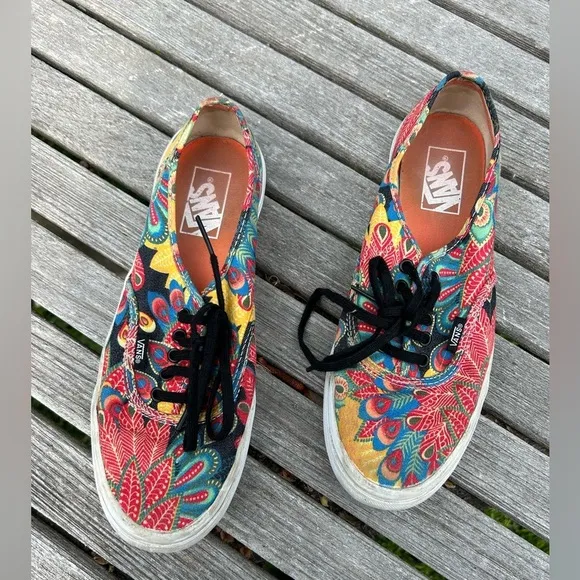 Unisex Vans - Peacock Pattern men 7 women 8.5 whimsy, funky sneaker‎ colorful - Image 9