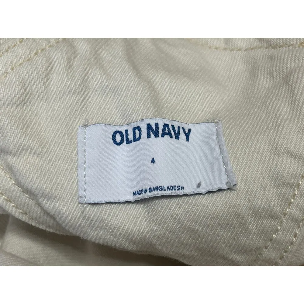 Old Navy Womens Cream Sleeveless Pocket Straight Leg Overall Jumpsuit Size 4 - Image 4