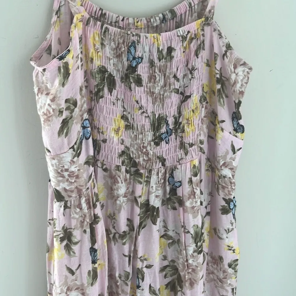 INC International Concepts Sundress pink floral midi ruffle tiered size 10 - Image 5