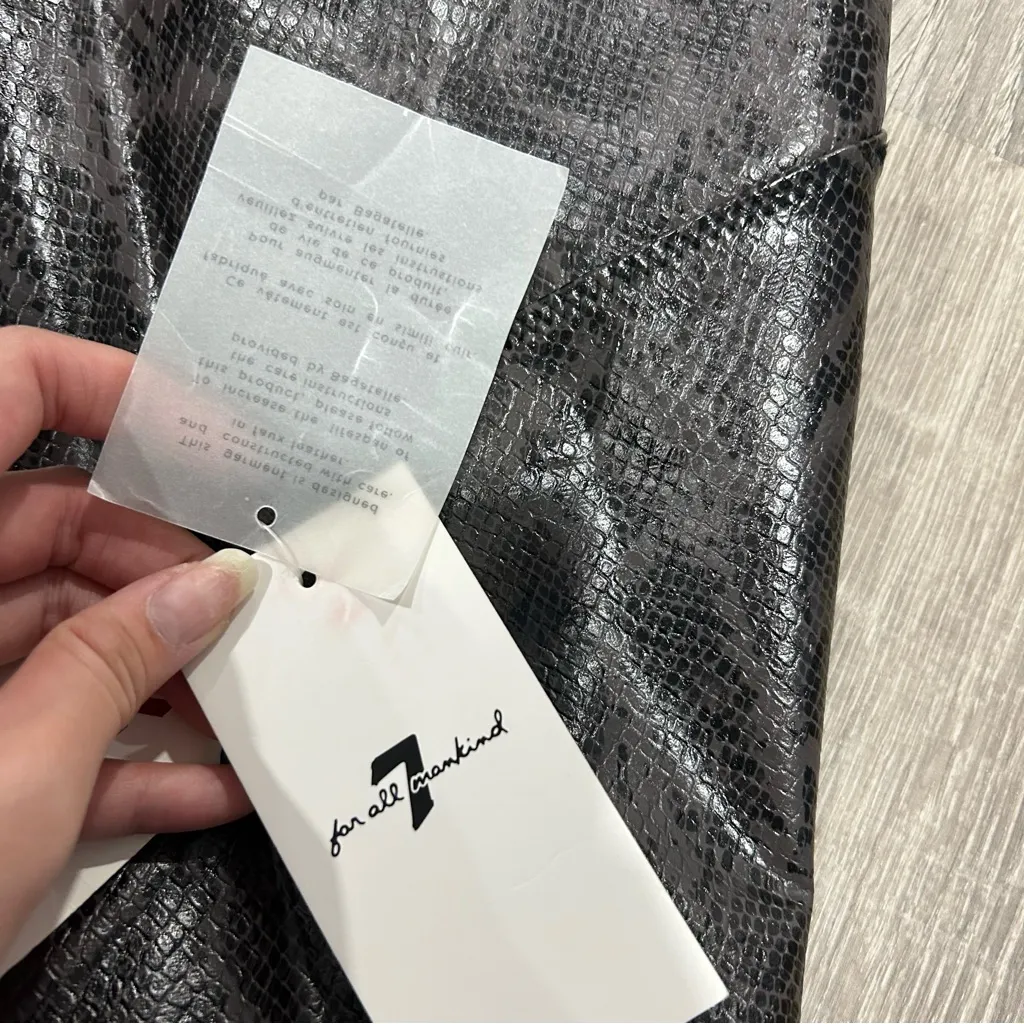 7 For All Man Kind Fuax Snakeskin Leather Leggings - Image 6