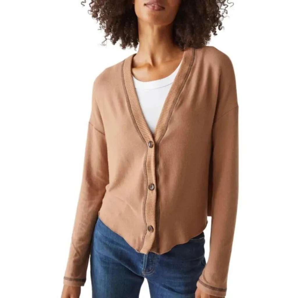 Michael Stars Noah Cardigan with Stitching in Camel Size: S NWT - Image 2