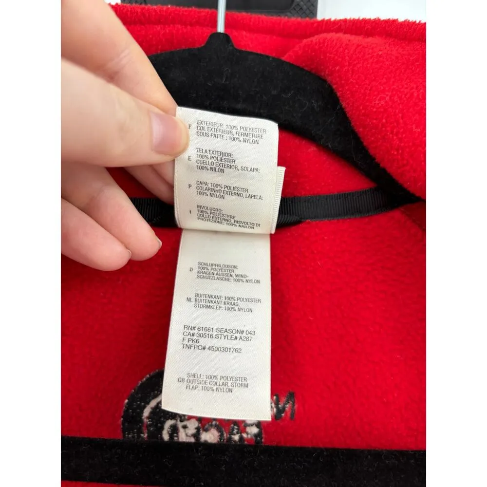 The North Face Jacket Womens Small Polartec Full Zip Red Black Fleece Vintage - Image 8