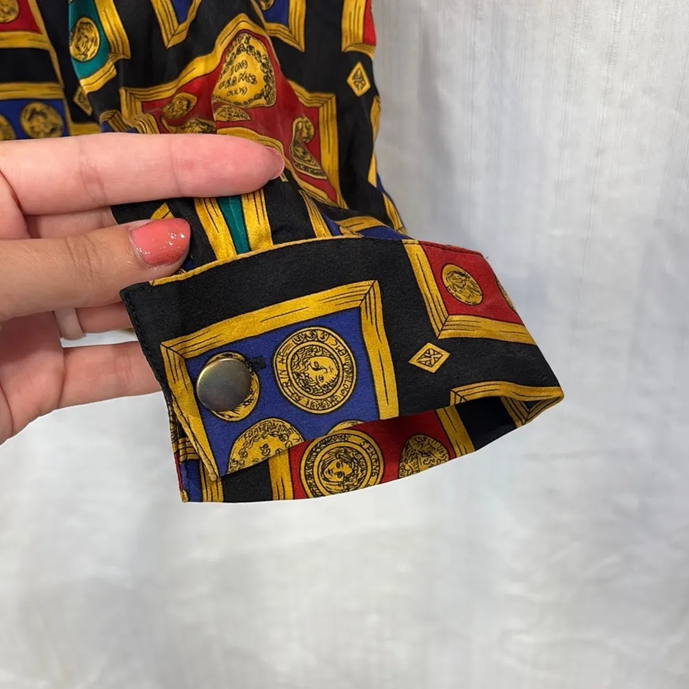 Talbots Vintage  Multicolor Coin Pattern Blouse - Image 4