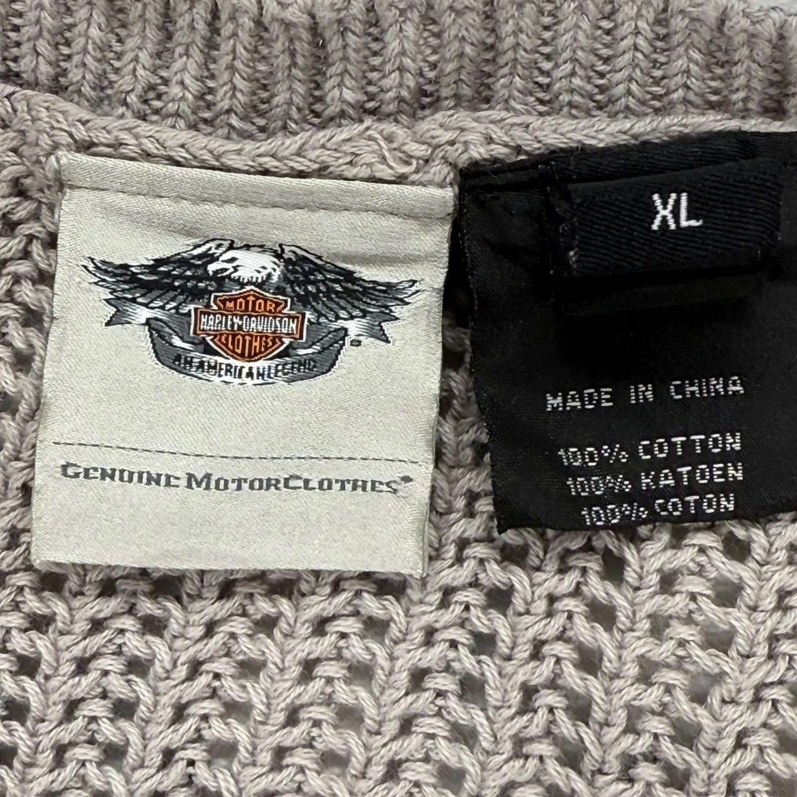 Harley Davidson Skull Tank Top Knit Sleeveless Motorcycle Casual‎ XL Gray - Image 4