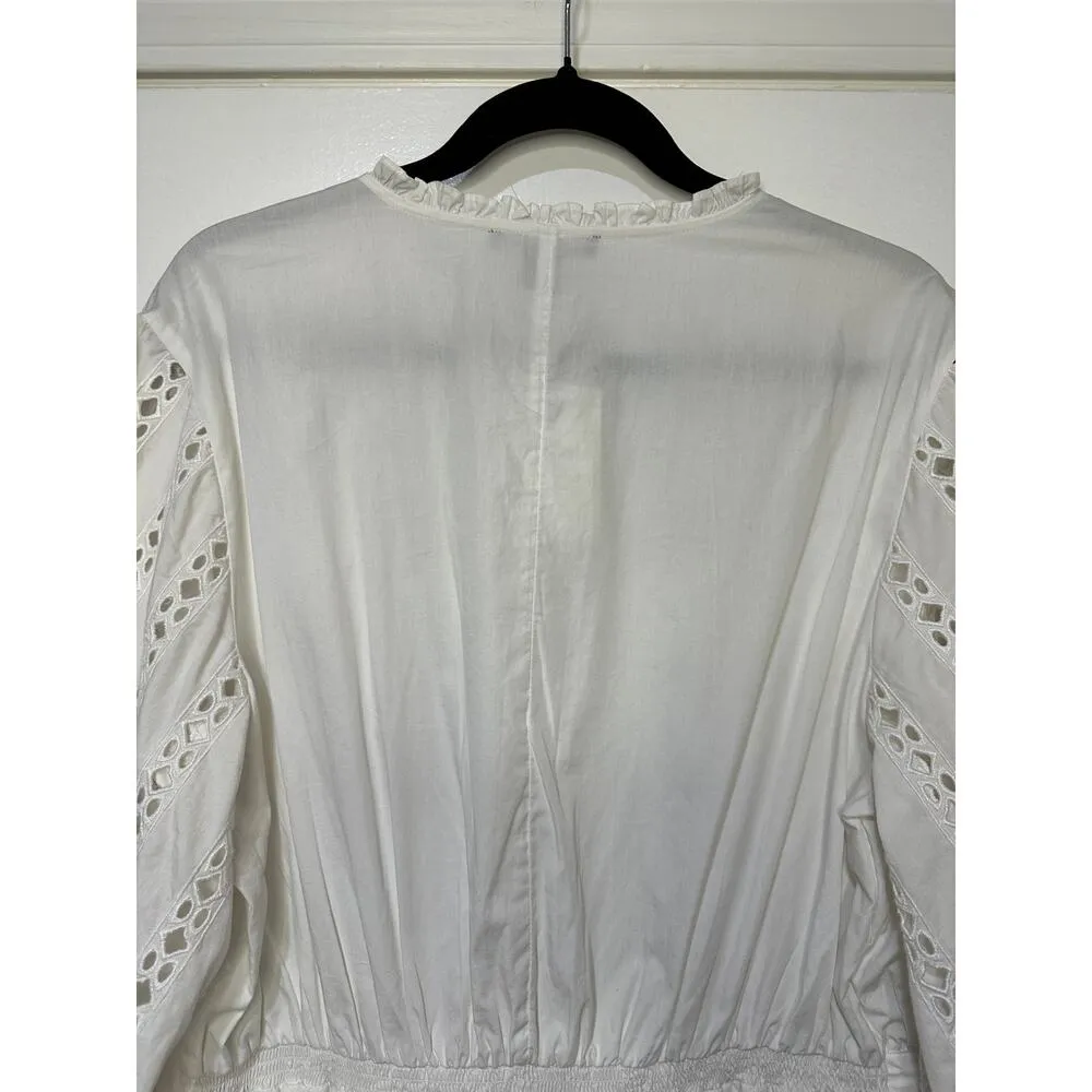 Something Navy Women's Size XXL Long Sleeve Dress White Eyelet Cinch Waist NWT - Image 11