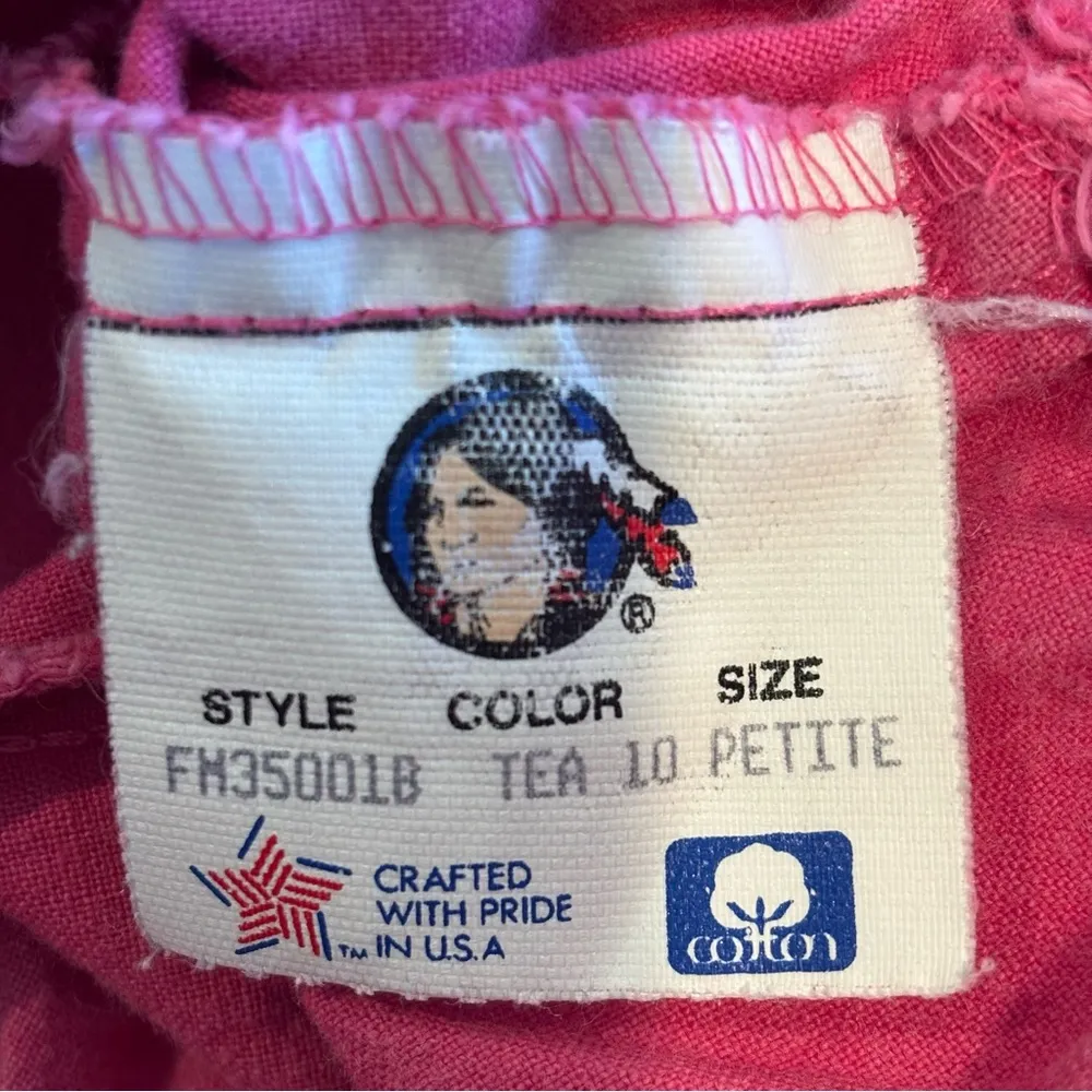 VINTAGE CHEROKEE Pink High Waist Mom Pants Made in the‎ USA 100% Cotton Size 10P - Image 5
