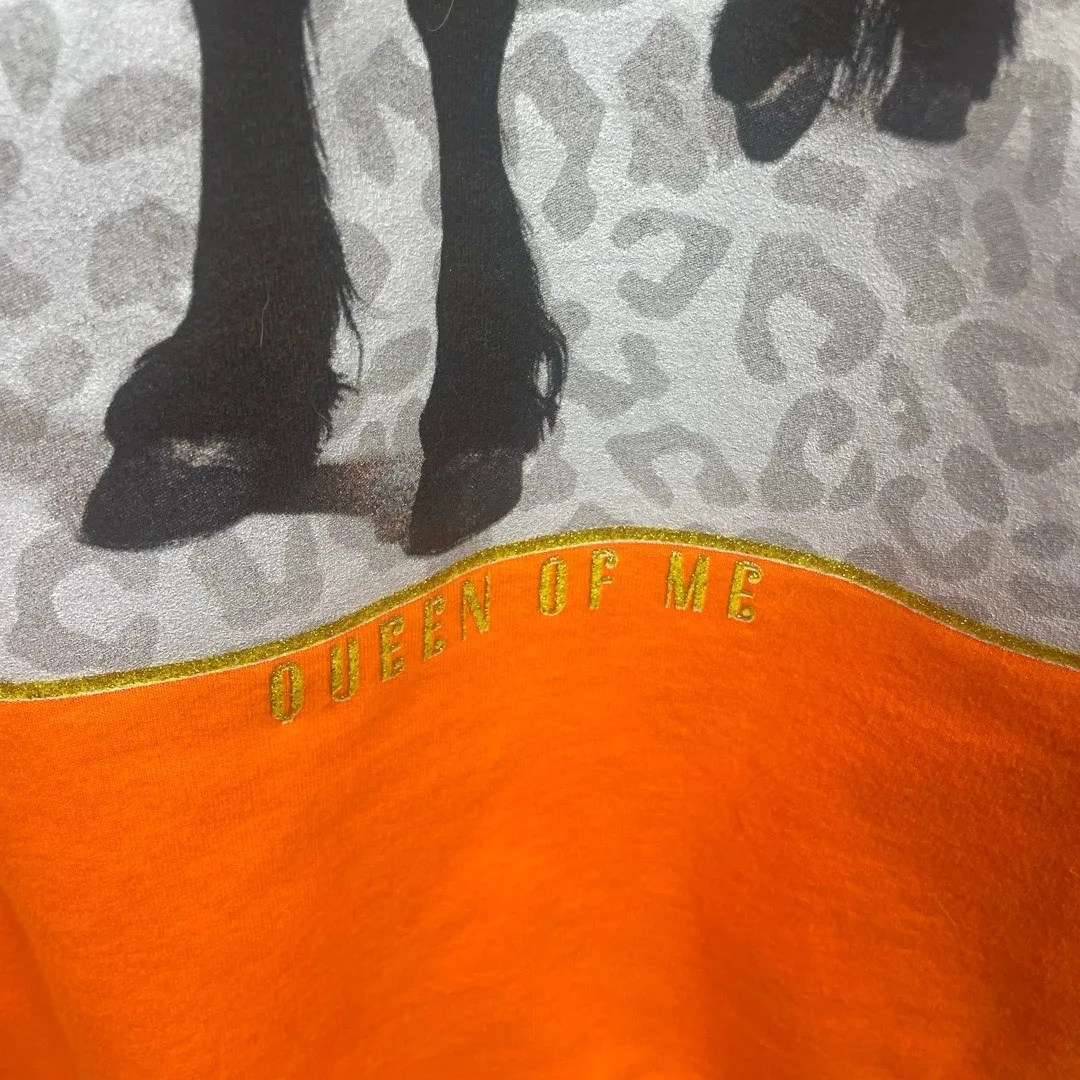 Shania Twain Queen Of Me Tour Hoodie Sweatshirt size L Orange Horse Country Size L - Image 8