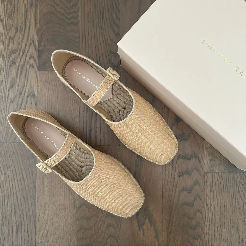 NIB Loeffler Randall Women's Clover Espadrille Platform Mary Jane Natural 9.5B - Image 6