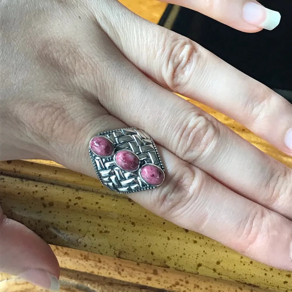Norwegian Thulite Sterling Silver Ring - Image 3