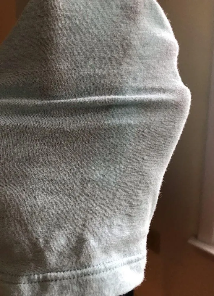 Liz Claiborne Light Blue/Green Button Down Polo Neck Long Sleeve 2 front pockets - Image 6