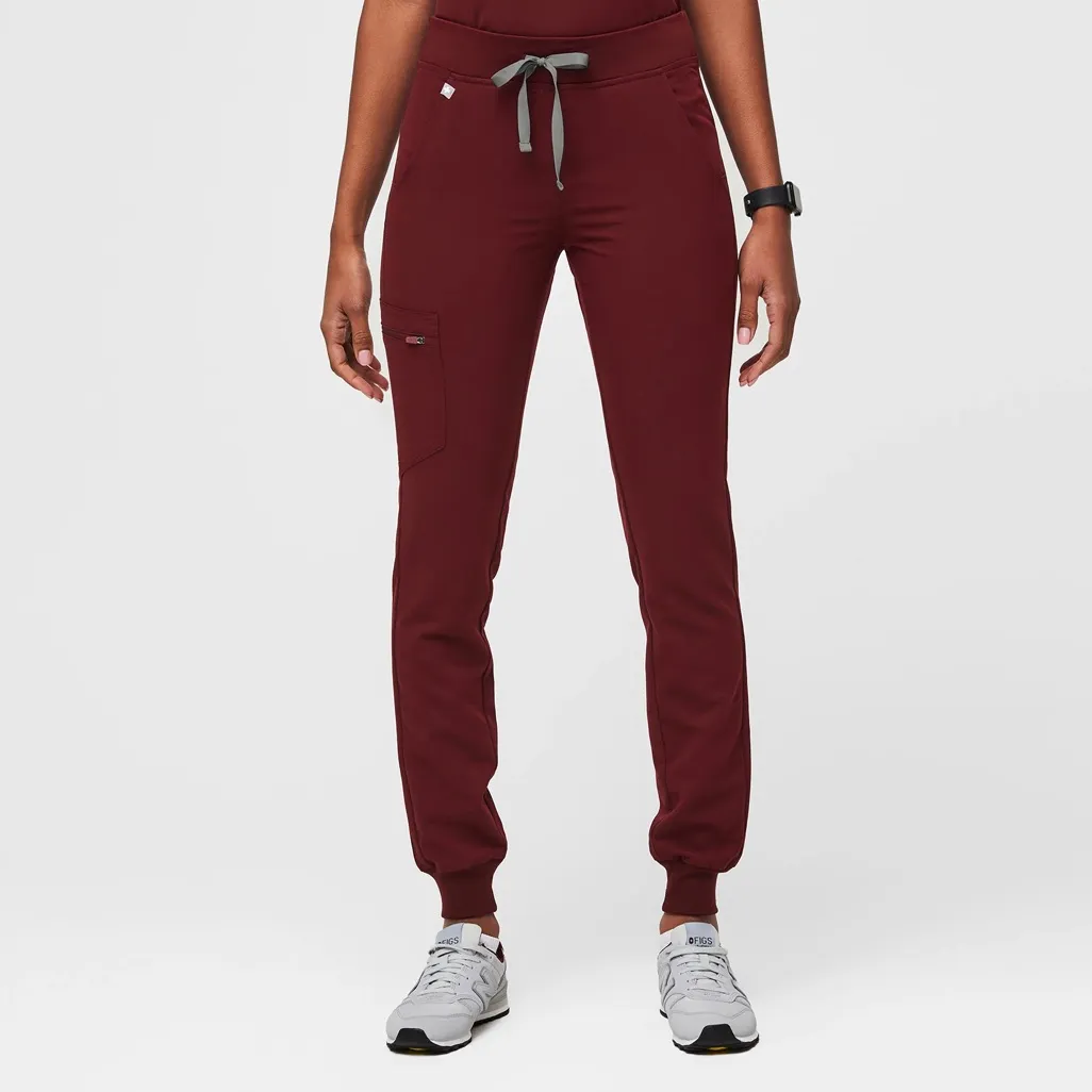 Figs Scrub Set Burgundy Maroon Catarina Top Zamora Joggers Size Small - Image 3