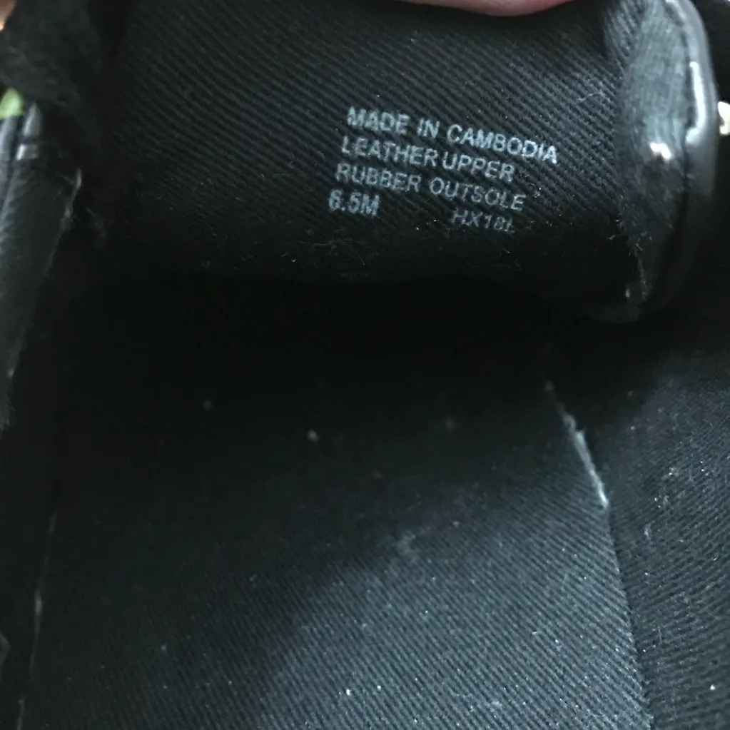 Michael Kors Keaton Butterfly Camo Black and Green Leather Sneakers Size 6.5 - Image 6