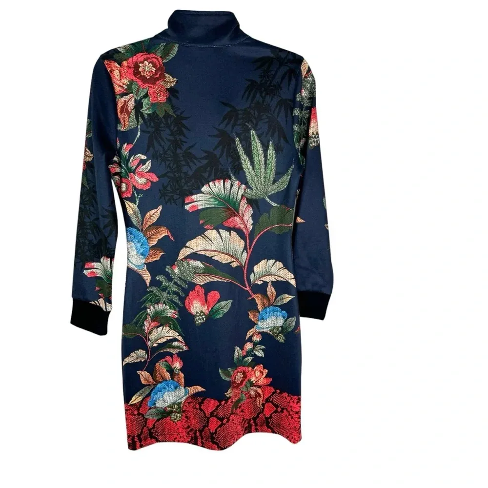 Pam & Gela Bye Birdie Zip Front Floral Mini Track Dress Size S NWT - Image 7