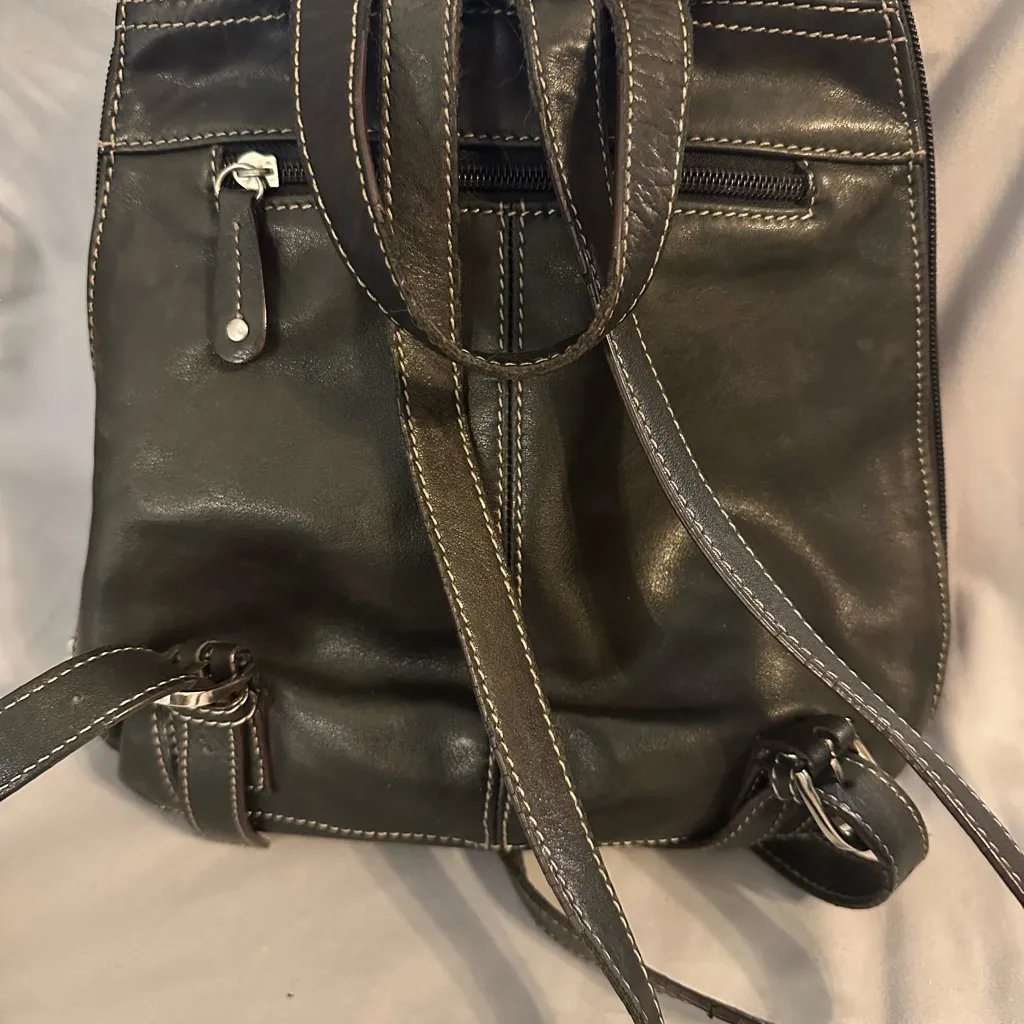 Tignanello Backpack Black Leather Purse - Image 2