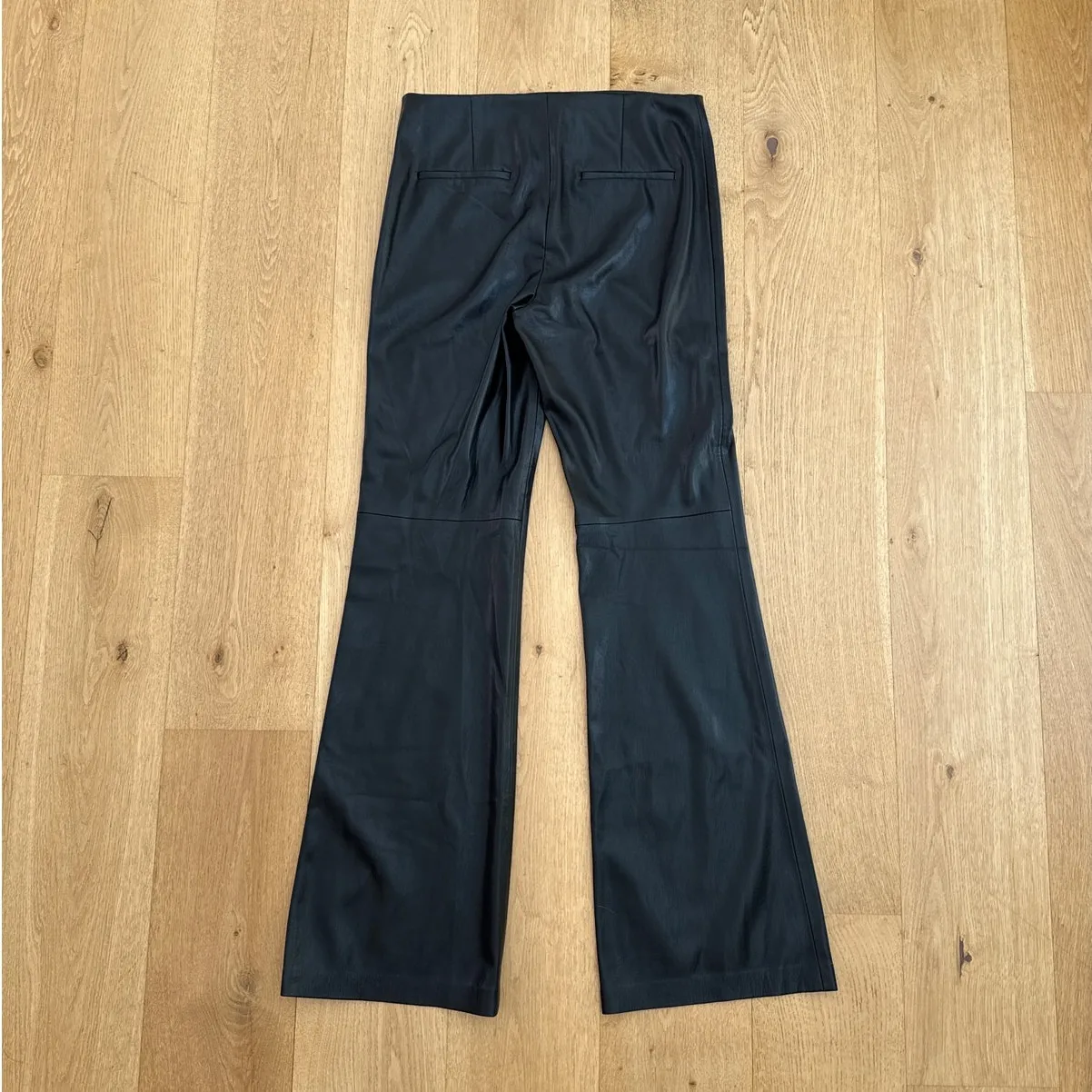 Alice + Olivia Faux Leather Flare Pants Teeny Size 10 Black - Image 6