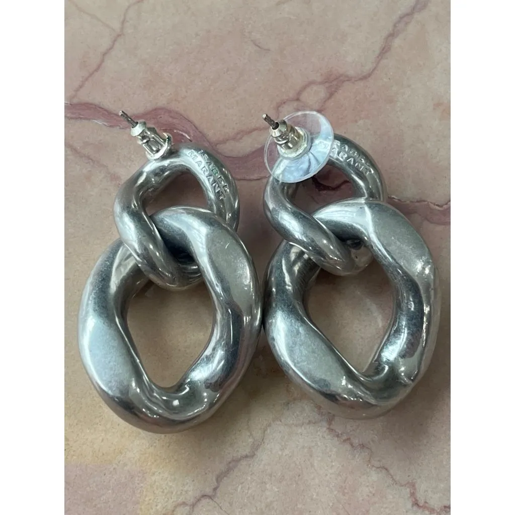 Isabel Marant Boucle D'oreill Drop Earrings in Silver Dangel Chain - Image 5