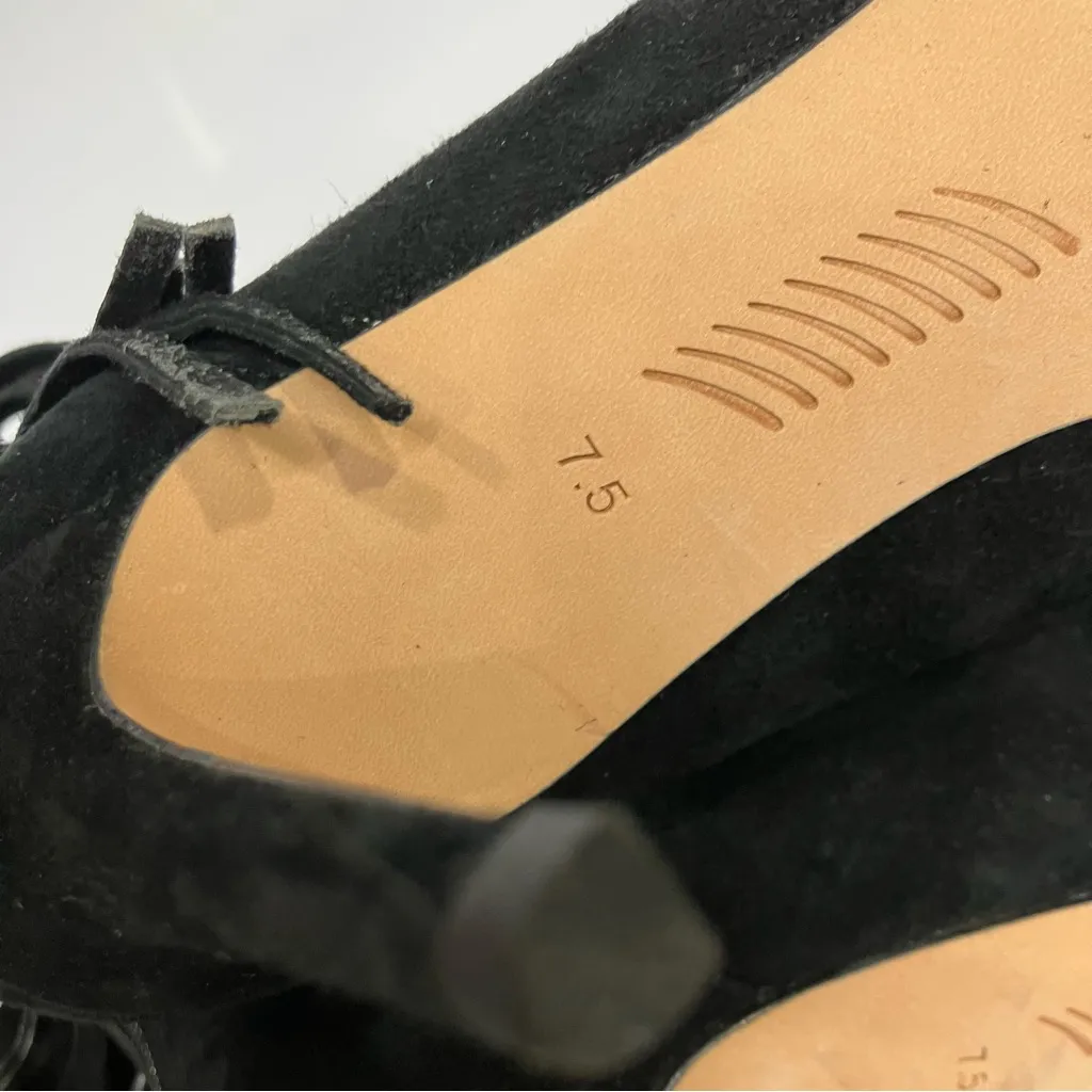 Paige Leah fringe studded bootie heels black‎ suede women’s 7.5 western modern - Image 9