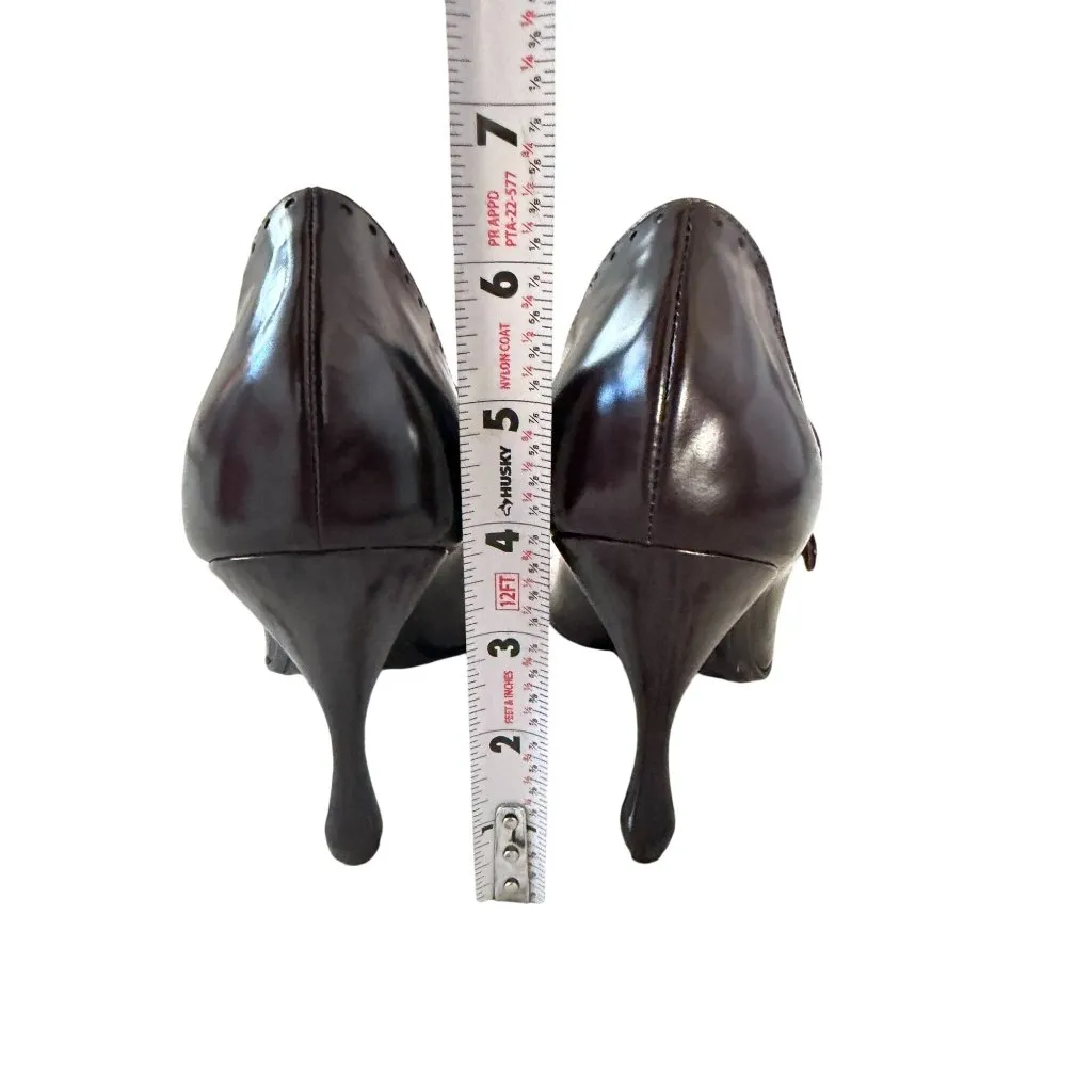BOTTEGA VENETA Chocolate Brown Mary Janes Heels Size 39.5 / 9.5 - Image 8