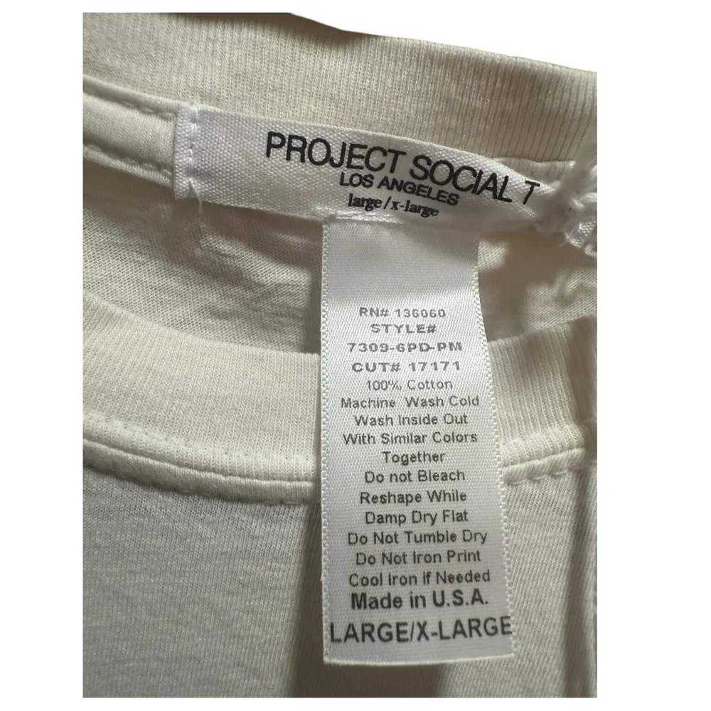 Project Social T Linguini & Martinis Graphic Tee in Vintage White Large/XL NWT - Image 8