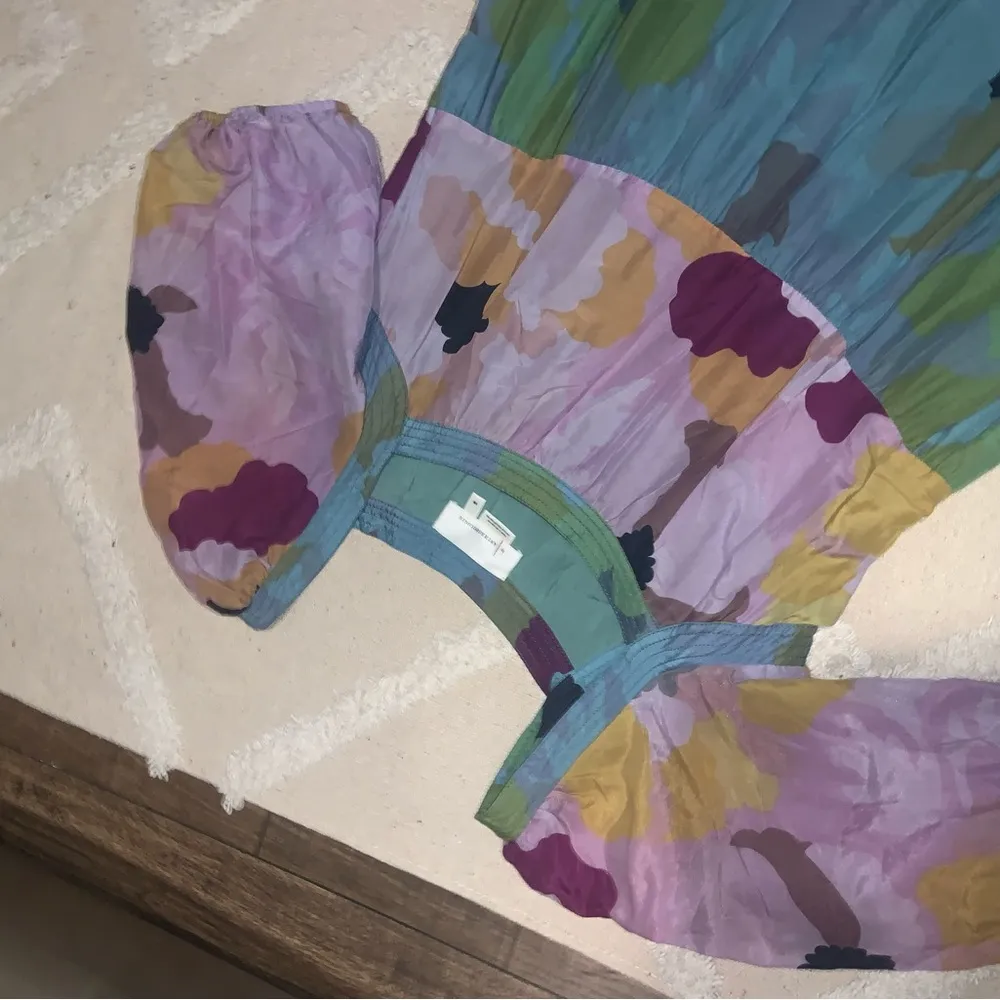 Caroline Tiered Maxi Dress color block anthropologie silk boho spring classic - Image 12