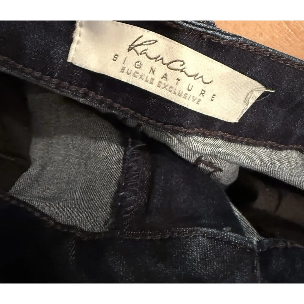 Women’s Estilo Flare High Rise Denim Jeans Kancan/Buckle 29 Dark Blue - Image 5