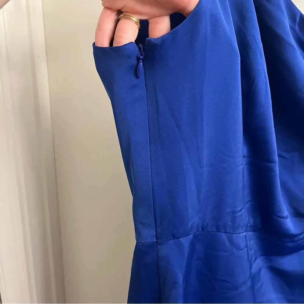 NBD Revolve Tere One Shoulder Mini Dress Blue Cobalt Size Medium - Image 6